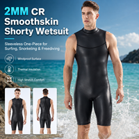 Combinaison de plongée sans manches RTS 2mm CR Smoothskin, coupe courte, coupe-vent, pour le surf