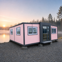 Maison extensible à double aile avec aménagement intérieur pratique, nouvelle construction préfabriquée pour dortoir, bureau, garage et milieu rural