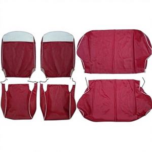 Kit de Tapisserie Complet pour Sièges de Voiture FIAT 500 F, Couleur Rouge avec Lunette Blanche - Product Image 1