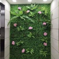 Panneaux muraux verticaux personnalisés de plantes artificielles de style jungle Nouveau design Mur d'herbe verte Décoration intérieure