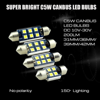 LANSEKO 578 211-2 212 569-2 6411 6451 41mm 42mm Festoon Canbus LED Ampoules d'intérieur 250LM Blanc pour éclairage de plaque d'immatriculation dôme