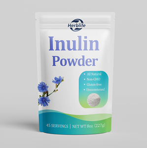 Poudre d'Inuline Marque Blanche Extrait de Racine de Chicorée Fibre Prébiotique OEM ODM Poudre d'Inuline en Vrac pour la Santé Intestinale - Product Image 1