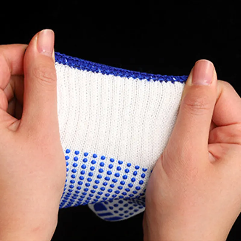 Fabricant de gants de travail en coton blanc à pois en PVC