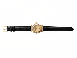 Reloj Citizen octogonal de cuarzo de 30 mm con bisel de diamantes y correa de cuero, reloj analógico elegante y lujoso para mujer - Product Image 1