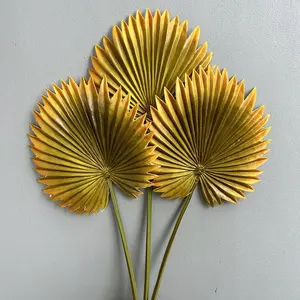 Éventails en feuilles de palmier artificielles pour décoration de <span class=keywords><strong>mariage</strong></span>, plantes artificielles, feuilles de palmier en plastique souple, 19 cm, vente chaude - Product Image 1