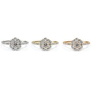 Fine 18k White Gold High Quality Diamond Cluster Classic Wedding Ring Band for Women - Product Image 4