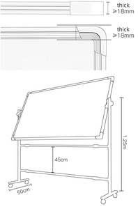 Lớn Khô Xóa Bảng Trắng Đứng Hai Mặt Cán Di Chuyển Bảng Từ Tính Đánh Dấu Bút Viết Hội Đồng Quản Trị - Product Image 4
