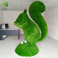 Sculpture d'extérieur en forme d'animal en gazon artificiel, effet topiaire, plante artificielle en forme d'écureuil, sculpture animale en gazon artificiel persistant