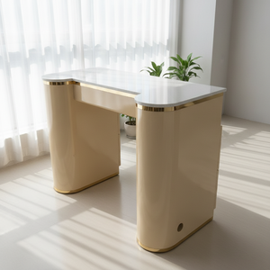 Mesa de Manicura Moderna y Elegante con Superficie de Mármol Premium, Cajones de Almacenamiento, Ecológica, para Estudios de Uñas Profesionales y Centros de Salón - Product Image 3