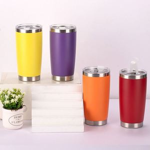 Yellow <b>Cup</b> Mug 20Oz Stainless Steel Insulated Double Wall Vacuum Powder Coated Matte Sweat Free <b>Reusable</b> ASM25 - Product Image 6