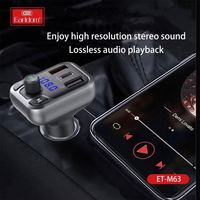 Transmisor FM para Auto EARLDOM con Reproductor de Música Estéreo, Puerto de Carga Dual USB 3.0A, Puerto de Carga PD20W, Kit para Auto con Bluetooth y Reproductor de MP3