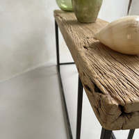 Table console Thorndale élégante en bois massif récupéré, avec structure métallique durable, style rustique antique, meuble d'intérieur pour chambre et salon
