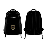 Ensemble complet de tenue de football personnalisée, maillot noir et or, shorts, chaussettes, survêtement par sublimation, casquette de baseball, sac à dos, logo personnalisé