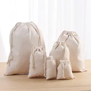 Экологичная Подарочная сумка-шнурок маленькая Хлопковая Сумка на шнурке