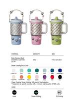 Bouteille d'eau isotherme de luxe personnalisée avec logo, 30 oz, poignée perlée, breloques cœur, en acier inoxydable, anti-fuite, sans BPA, pour entreprise