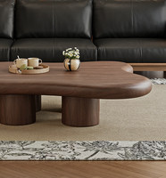 Table basse en bois nuage durable pour salon, style minimaliste et irrégulier, table à thé antique rétro pour petit appartement