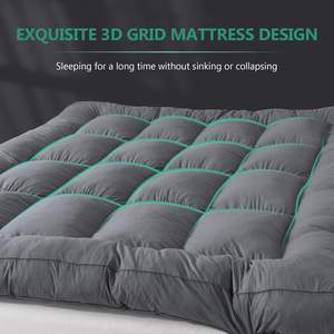 Atasan kasur busa memori robek Premium, bantal lembut halus dengan 4 tali elastis jangkar - Product Image 4