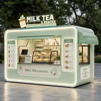 Kiosque de vente au détail modulaire moderne, boutique mobile préfabriquée, cabine de vente extérieure portable, magasin éphémère pour parc et site touristique