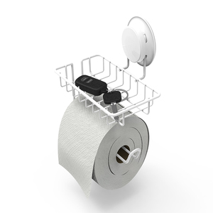 Porte-<span class=keywords><strong>papier</strong></span> hygiénique polyvalent, <span class=keywords><strong>ventouse</strong></span> porte-rouleau de <span class=keywords><strong>papier</strong></span> <span class=keywords><strong>toilette</strong></span> avec étagère de rangement - Product Image 6