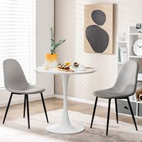 Table à manger ronde blanche 80cm Table tulipe pour 2-4 personnes avec dessus de table en MDF et base sur pied