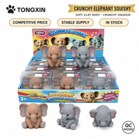 Jouet anti-stress éléphant en argile souple et craquante TONGXIN, fournisseur de jouets craquants et moelleux, mini-balle anti-stress, balles anti-stress pour studio