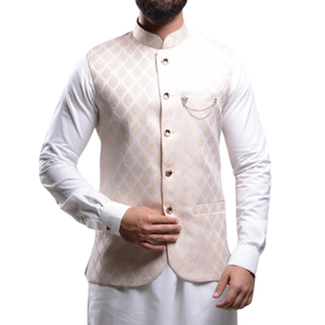 Gilet pour homme de style pakistanais à col montant, pour occasions formelles et mariages - Product Image 1