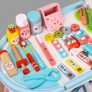 Ensemble <span class=keywords><strong>de</strong></span> jeu <span class=keywords><strong>de</strong></span> <span class=keywords><strong>docteur</strong></span> en bois pour enfants <span class=keywords><strong>jouet</strong></span> <span class=keywords><strong>de</strong></span> <span class=keywords><strong>chariot</strong></span> médical avec outils <span class=keywords><strong>de</strong></span> jeu <span class=keywords><strong>de</strong></span> rôle pour les tout-petits cadeau éducatif pour les enfants d'âge préscolaire - Product Image 3
