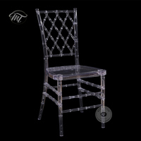 Location Chaises de salle à manger modernes en plastique transparent, empilables, démontables, à dos croisé, pour fêtes d'hôtel et mariages
