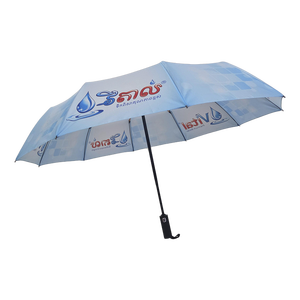 Parapluie pliant automatique moderne en pongee à 10 baleines, coupe-vent, 3 sections, haute qualité, avec logo personnalisé pour le Cambodge, vente en gros - Product Image 5