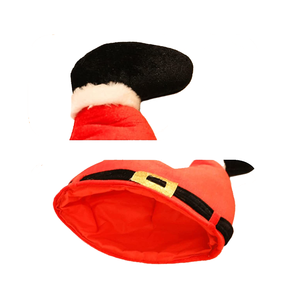 Chapeau de Noël Youki, rayé, pour fête, mignon, drôle, épais, chaud, lutin, clown, rouge, pantalon, jambe - Product Image 4
