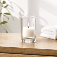 Kleine rechte glazen theelichtbeker met dikke bodem, hittebestendig, kaarsenhouder, decoratie voor thuis, aromatherapiehouder, groothandel