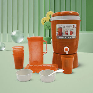 YJM1648-7 Capacité 6L Usine En Gros Glacière 7 Pièces Ensemble 1 Seaux À Glace 1Jug 1Bac À Glace 4 Tasses En Plastique PP Glacière - Product Image 1