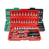 VETOOL – Kit d'outils de 46 pièces pour clé à chocs 1/4 pouce, avec embouts en acier et acier au carbone, poignées de tournevis et mallette de transport OEM rigide