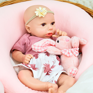 Poupée Bébé <span class=keywords><strong>Reborn</strong></span> Réaliste <span class=keywords><strong>en</strong></span> <span class=keywords><strong>Silicone</strong></span> Platine 100% de 18 Pouces pour Filles, Jouet Éducatif de Création Artistique - Product Image 4
