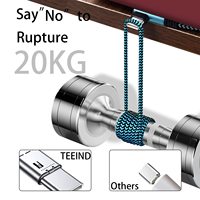 Kabel USB C Teeind 6ft 3Pack, Kabel Nilon Kepang Sudut Kanan 90 Derajat |   Kabel Pengisian Cepat 2.1A Tipe C dengan Nilon Tahan Lama