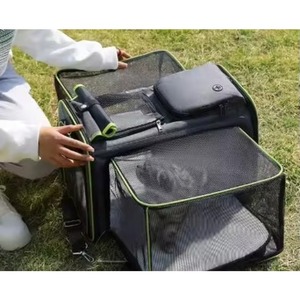 Sac de transport extensible pour animaux de compagnie, approuvé par les compagnies aériennes, avec poches en filet, bandoulière et coussinets lavables - Pour 2 chats, chatons - Product Image 6