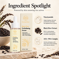 Sérum Visage Rénovateur à l'AHA, PHA et Niacinamide à base de Riz Noir Fermenté – Affine les Pores, Contrôle le Sébum, Lisse et Illumine le Teint