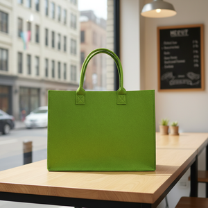 ODM 工厂价 LINFEI FELT 品牌男女通用时尚新款设计耐用定制徽标可爱休闲手提包两条肩带 - Product Image 1