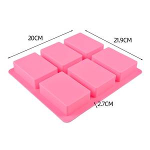 Molde de Silicona Rectangular de 6 Cavidades con Patrón para Hornear en la Cocina, Molde para Jabón Hecho a Mano - Product Image 1