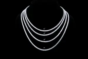 14k 18k emas kalung tenis putih DEF Berlian Kalung Lab tumbuh berlian perhiasan
