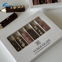 Boîte à chocolat personnalisée avec fenêtre, emballage à emporter pour la restauration rapide, logo en feuille d'or, impression couleur avec cartes, boîte à biscuits et bonbons