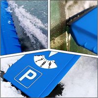 Disque de stationnement publicitaire en plastique durable avec logo et couleur personnalisés, grattoir à glace pour voiture Euro, sérigraphie, cadeau promotionnel d'entreprise