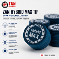 Punta de taco de billar Zan de 14 mm de piel de cerdo en capas, suave, media o dura, para billar, venta al por mayor, suministro para clubes OEM
