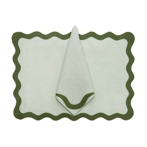 Wholesale <b>Cocktail</b> Embroidery Scalloped Edge Classic Look Cotton Place Mats Napkins for Napkins Wedding Cloth Napkins - Product Image 5