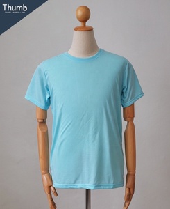 New Fashion 100% Polyester T Shirt Blue Colour Short Sleeve Quick Dry and Soft Fabric for Sublimation Printing Made in Thailand - Product Image 4