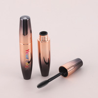 50 tubes de mascara liquide vides en PETG noir dégradé or rose de 18 ml, grande capacité, avec logo personnalisé imprimé, en stock, prêts à l'emploi (RTS)