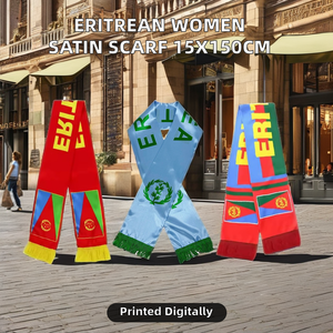 وشاح علم إريتريا التاريخي المخصص ذو الوجهين من البوليستر 15×150 سم متين وصديق للبيئة للاستخدام الترويجي 1952-1962 - Product Image 2