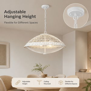 Lámpara colgante de cristal de estilo japonés, altura ajustable, para comedor, restaurante, hogar, iluminación interior cálida para sala de estar - Product Image 4