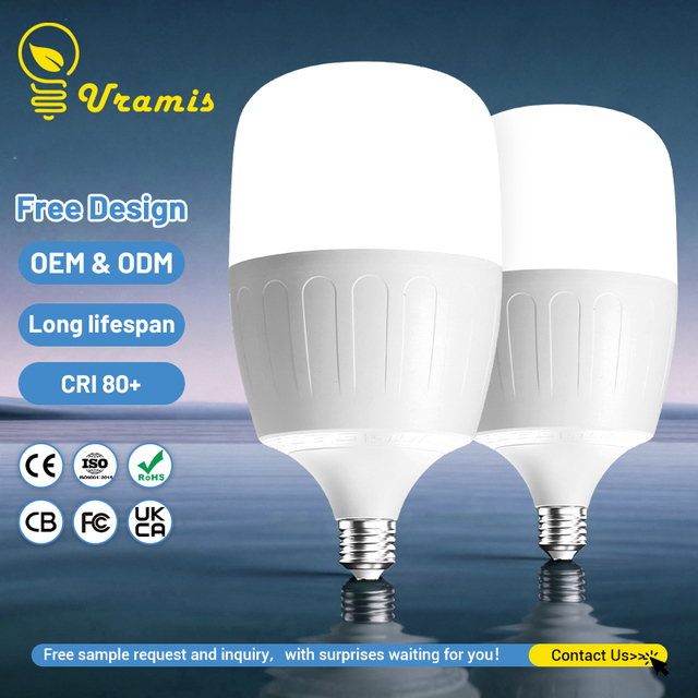 High Efficiency 850-4800lm T Shape LED SMD2835 Wide Voltage Energy Saving Eye Shield Indoor Lighting Led Bulb