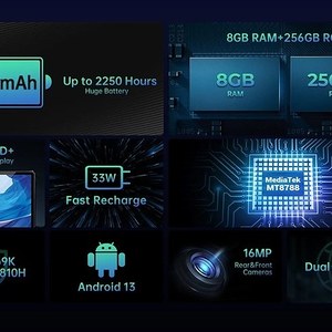 แท็บเล็ตพันธุ์อึดขนาดใหญ่ใหม่ 10.1 นิ้ว สำหรับ RT6 รองรับเครือข่าย 4G มาตรฐาน IP68/IP69K ชิปประมวลผล Octa Core MTK หน่วยความจำ 8GB+256GB ระบบปฏิบัติการ Android 13 - Product Image 6